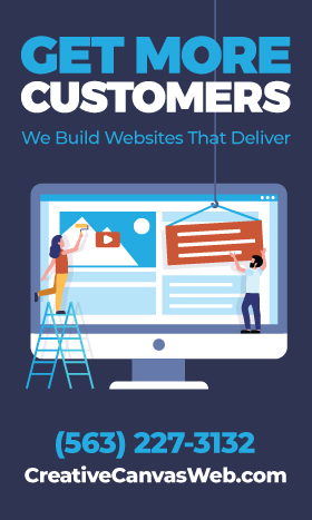 Creative Canvas Web sponsor ad for Cedar Rapids location